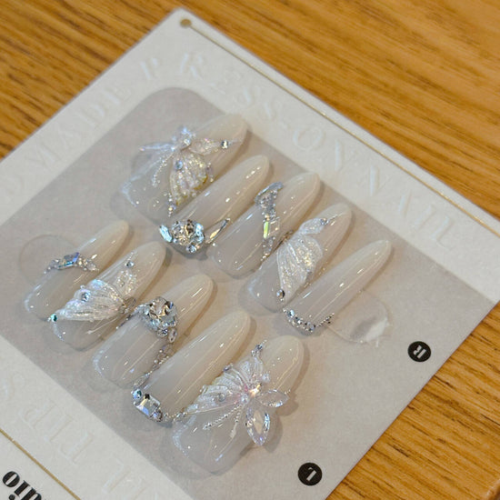 Bow & Butterfly Press-On Nails | 3D Fairy Luxe Design