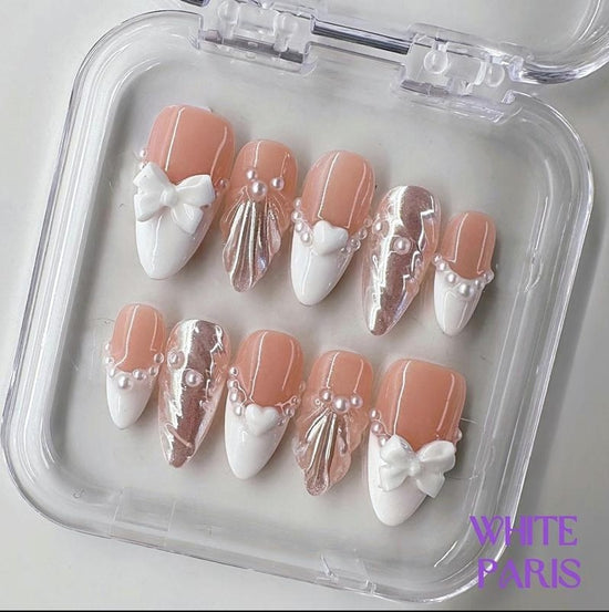 Hand-Painted Almond Press-On Nails | 6 Unique Art Sets