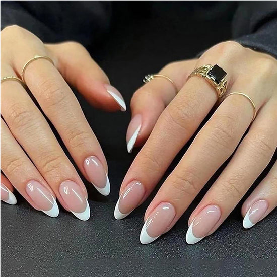 French Tip Press-On Nails | Almond Nail Set (24pcs)