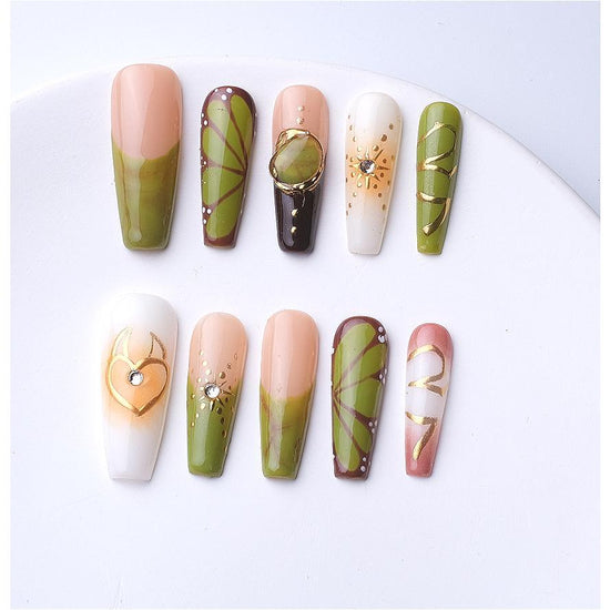 Medium Coffin Press-On Nails | Handmade Reusable Acrylic Nail Set