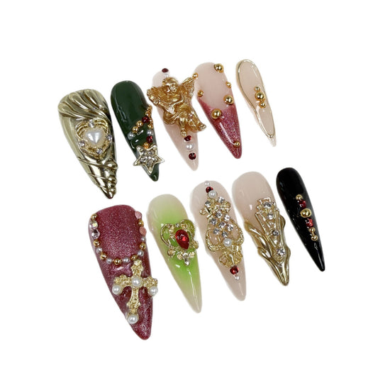 French Blush Long Tip Press-On Nails – Luxe Court Style