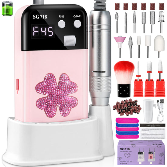Professional Electric Nail Drill | 45,000 RPM Rechargeable Nail File Kit