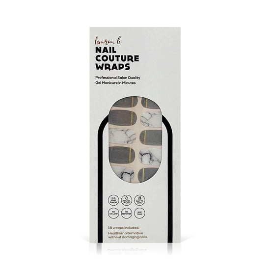 Grey & Gold Marble Gel Nail Wrap