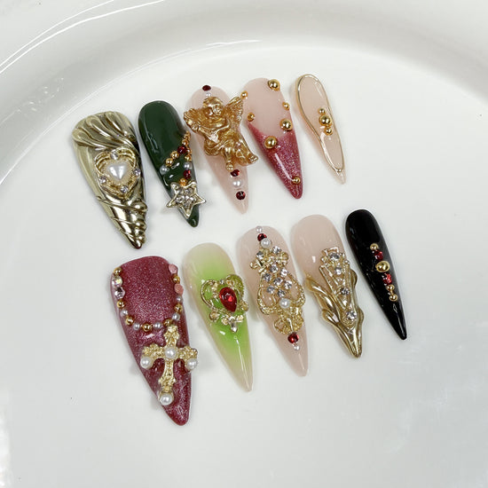 French Blush Long Tip Press-On Nails – Luxe Court Style