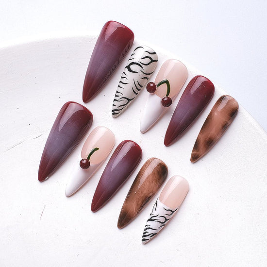 Medium Stiletto Press-On Nails | Handmade Reusable Acrylic Nail Set