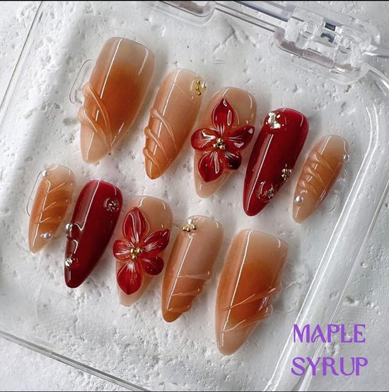 Hand-Painted Almond Press-On Nails | 6 Unique Art Sets