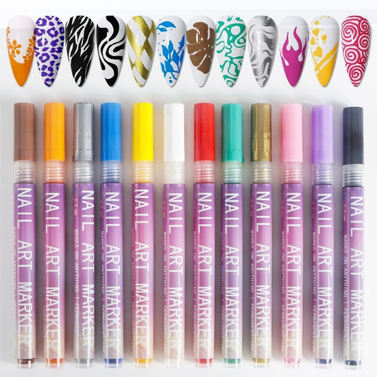 Doodle Nail Art Pen – Precision Liner Pen for Nail Art | 12 Colors